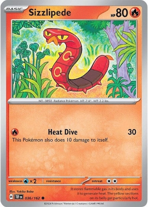 Image for Sizzlipede (036/162) (TEF) - Pokemon