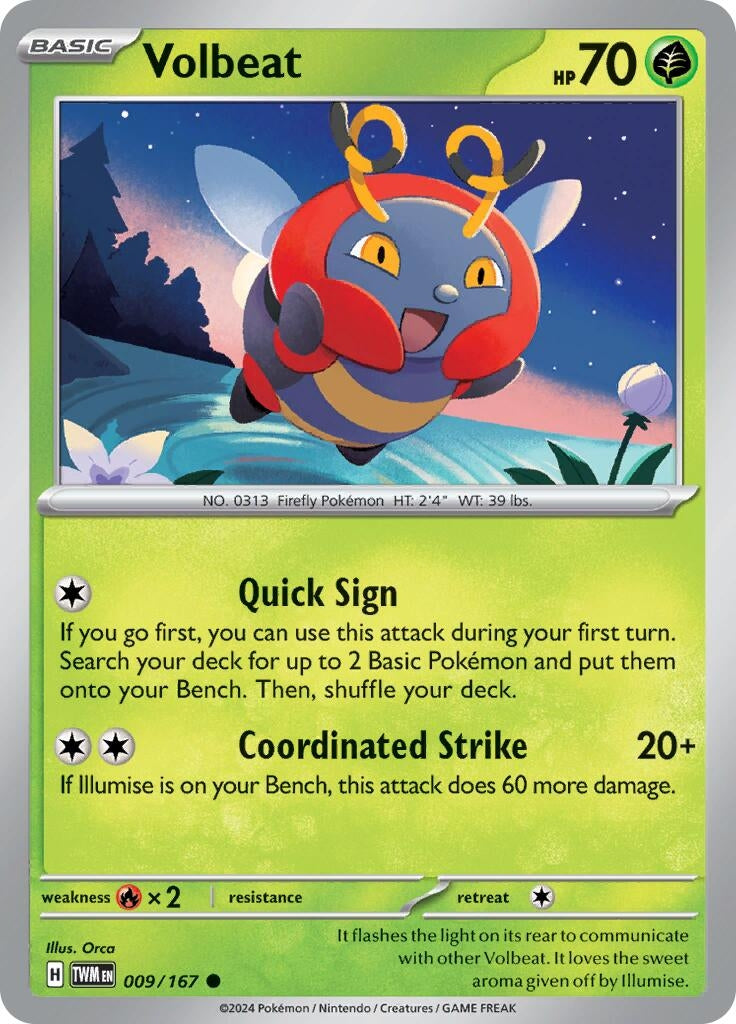Image for Volbeat (009/167) (TWM) - Pokemon