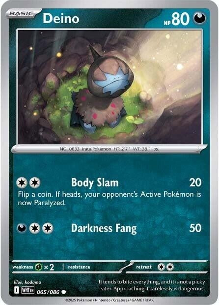 Image for Deino (065/086) (WHT) - Pokemon