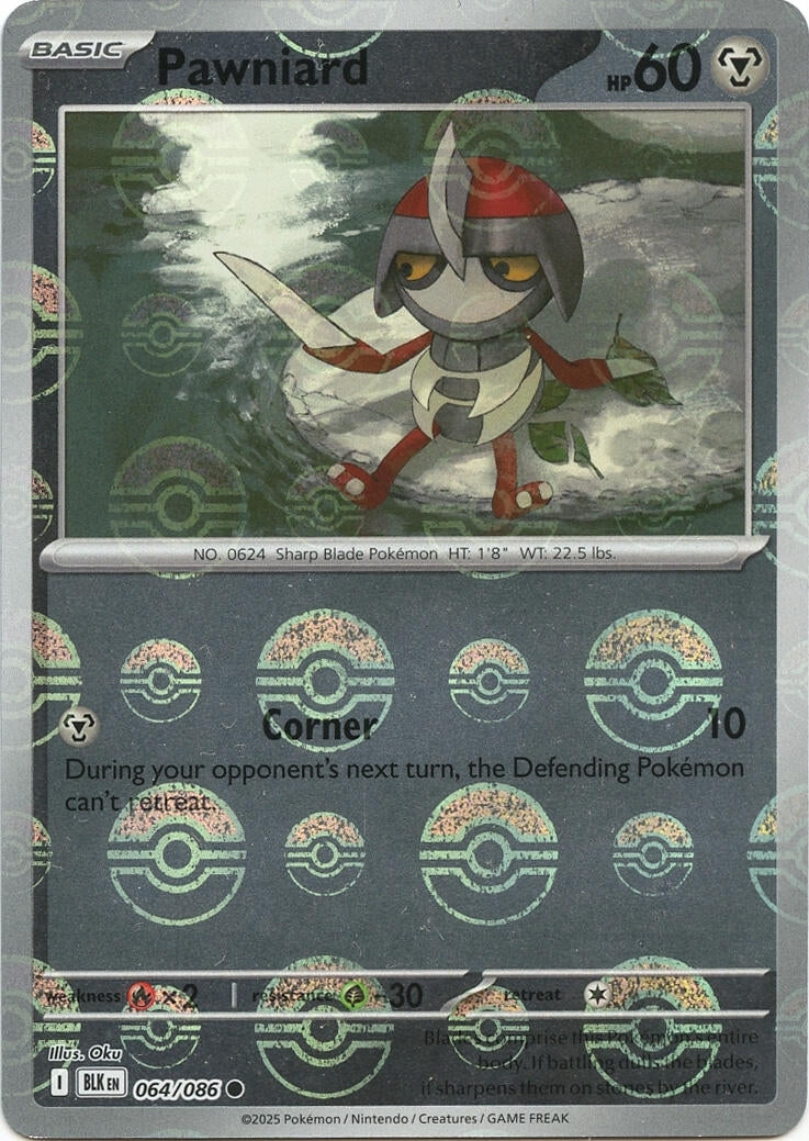 Image for Pawniard (Poke Ball Pattern) (064/086) (BLK) - Pokemon