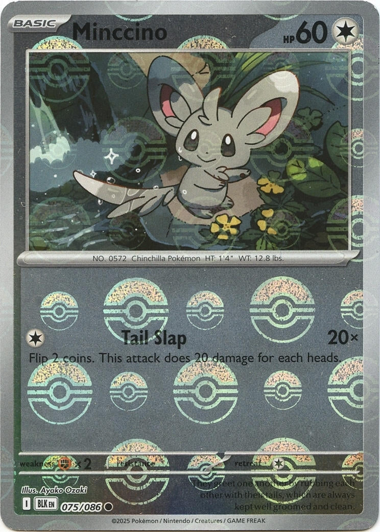 Image for Minccino (Poke Ball Pattern) (075/086) (BLK) - Pokemon