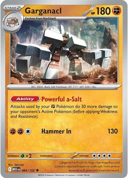 Image for Garganacl (084/132) (MEG) - Pokemon