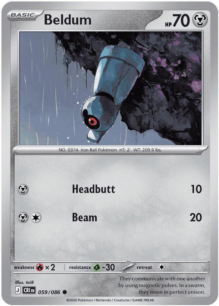 059/086 Beldum ME04: Chaos Rising (CRI) NM
