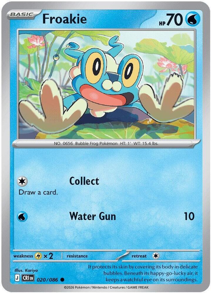 020/086 Froakie ME04: Chaos Rising (CRI) NM
