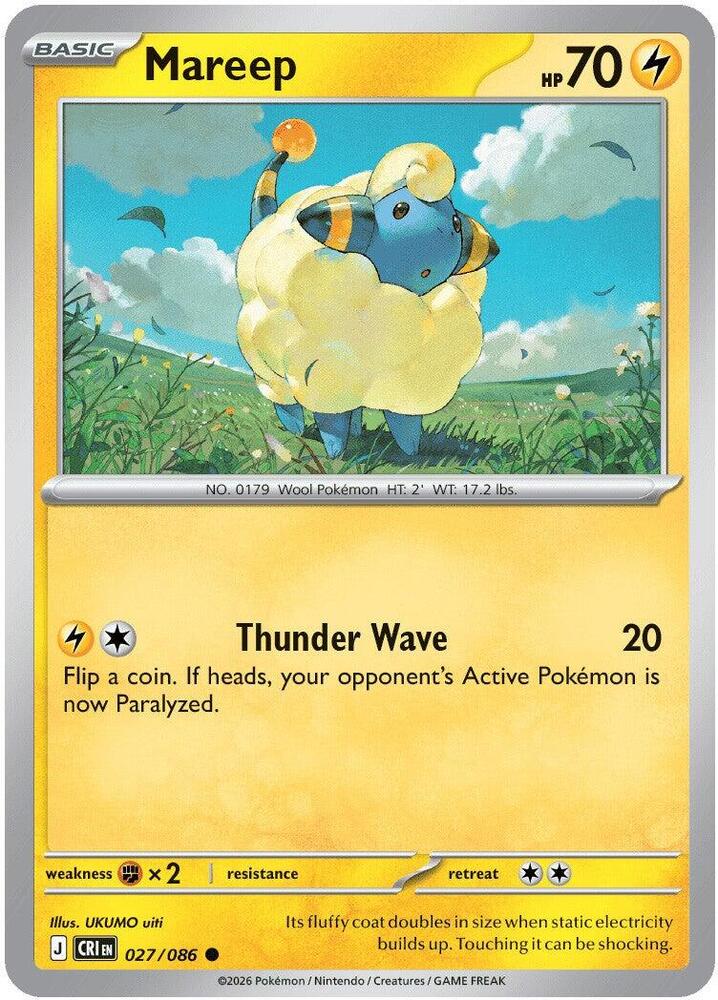 027/086 Mareep ME04: Chaos Rising (CRI) NM