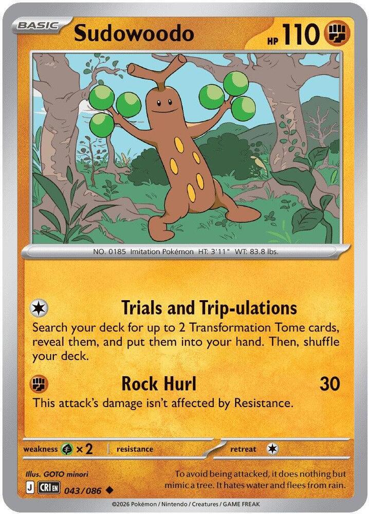 043/086 Sudowoodo ME04: Chaos Rising (CRI) NM