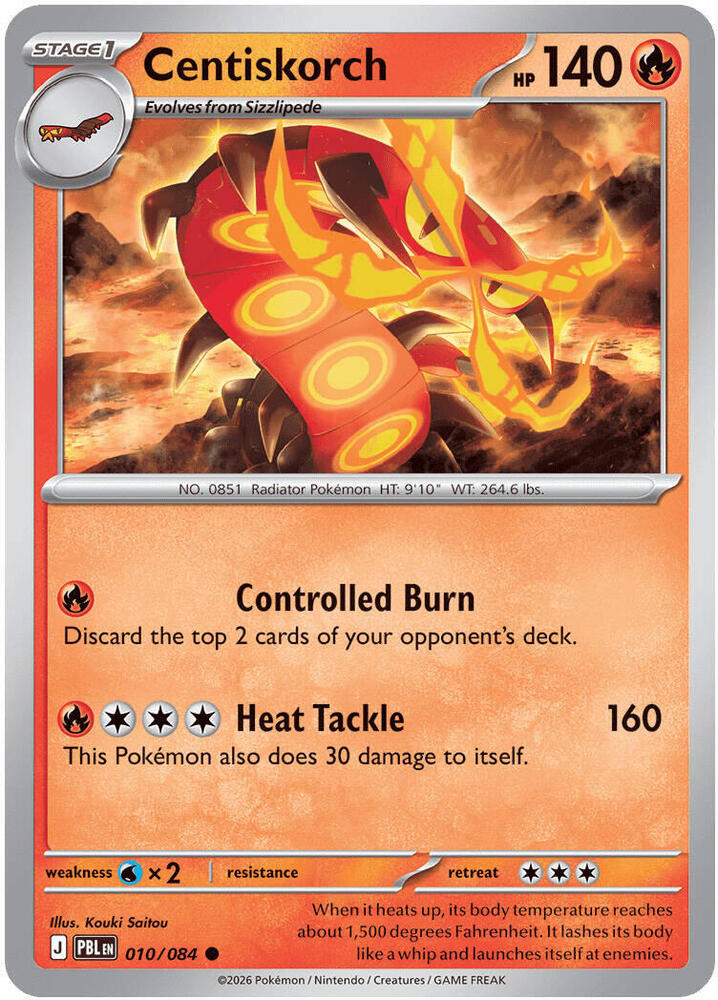 010/084 Centiskorch ME05: Pitch Black (PBL) NM