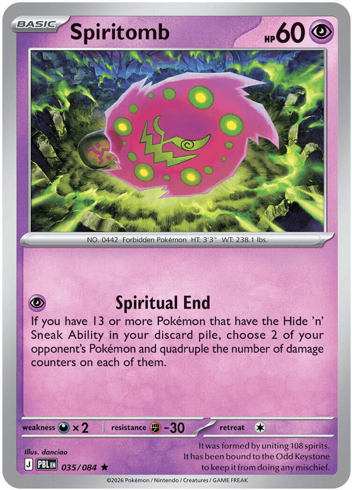 035/084 Spiritomb Holo ME05: Pitch Black (PBL) NM