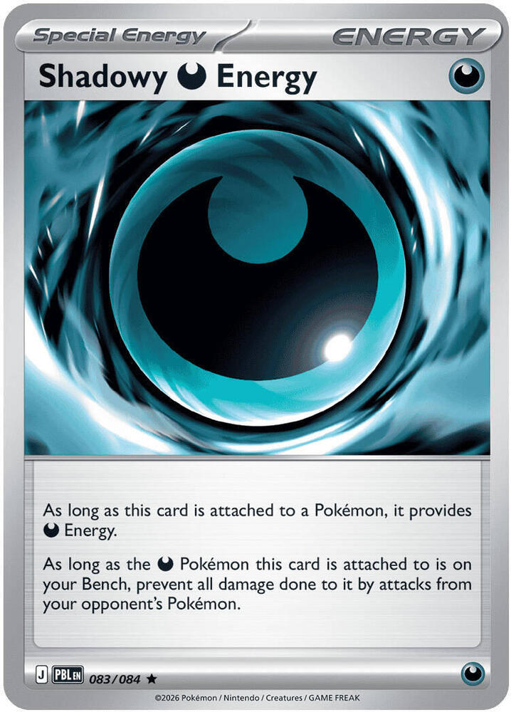 083/084 Shadowy Darkness Energy Holo ME05: Pitch Black (PBL) NM