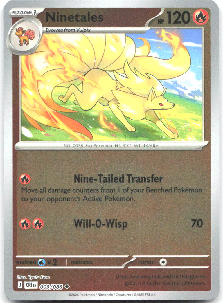 009/086 Ninetales Reverse Holo ME04: Chaos Rising (CRI) NM