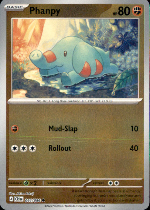 044/086 Phanpy Reverse Holo ME04: Chaos Rising (CRI) NM