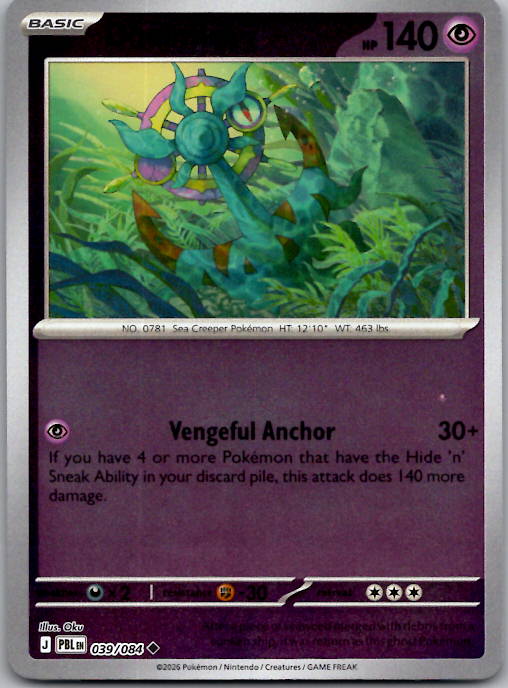 039/084 Dhelmise Reverse Holo ME05: Pitch Black (PBL) NM