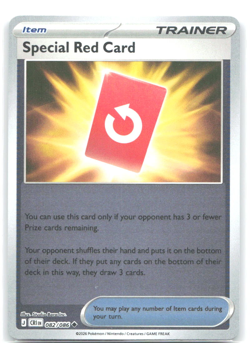 082/086 Special Red Card Reverse Holo ME04: Chaos Rising (CRI) NM