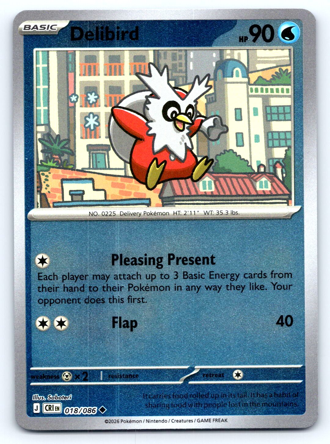 018/086 Delibird Reverse Holo ME04: Chaos Rising (CRI) NM