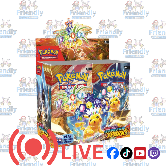 POKÉMON TCG Scarlet & Violet 8 Surging Sparks Box Break (LIVE)