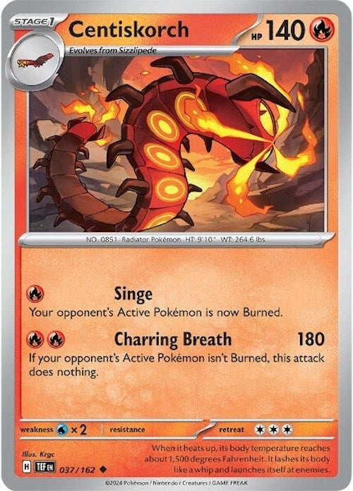 Image for Centiskorch (037/162) (TEF) - Pokemon