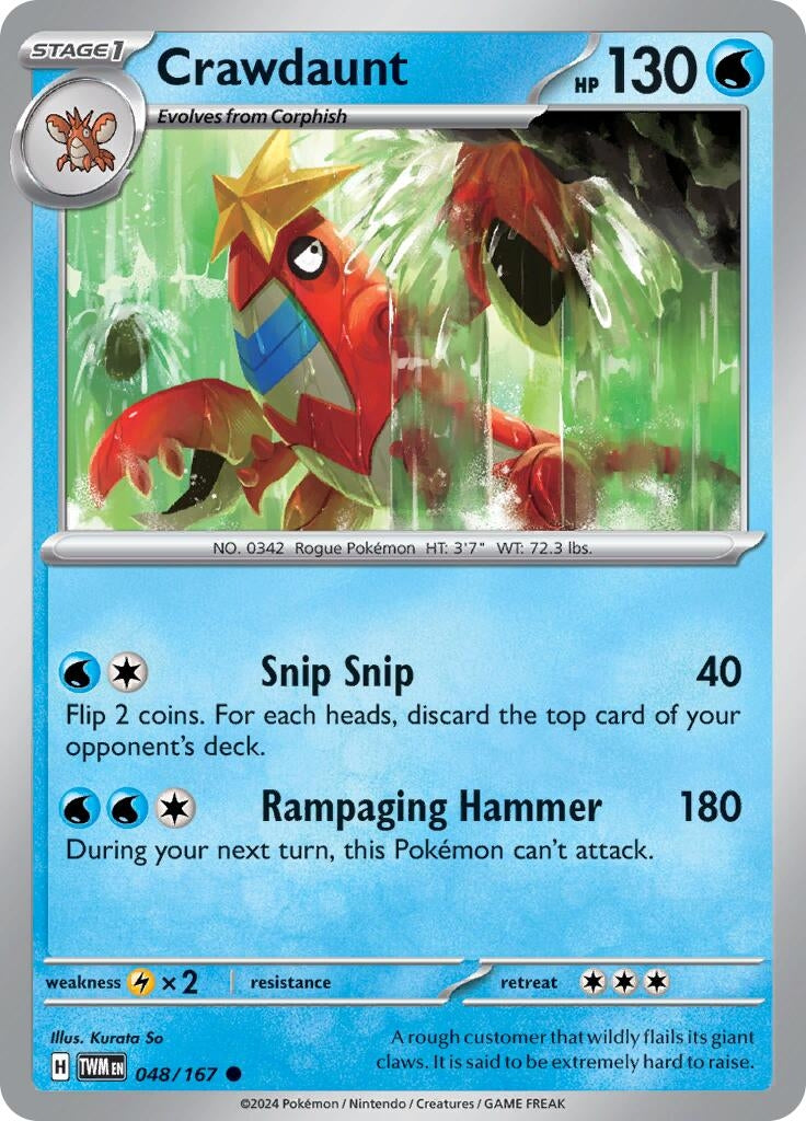Image for Crawdaunt (048/167) (TWM) - Pokemon