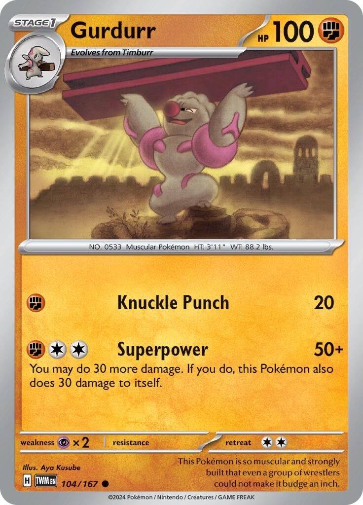 Image for Gurdurr (104/167) (TWM) - Pokemon