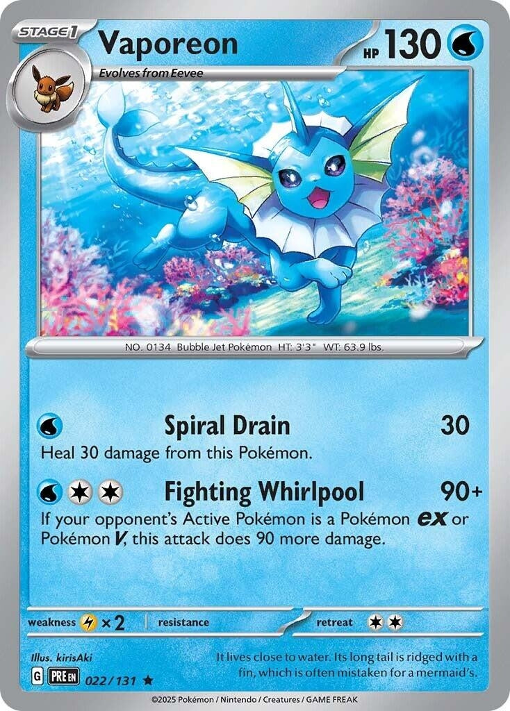 Image for Vaporeon (022/131) (PRE) - Pokemon