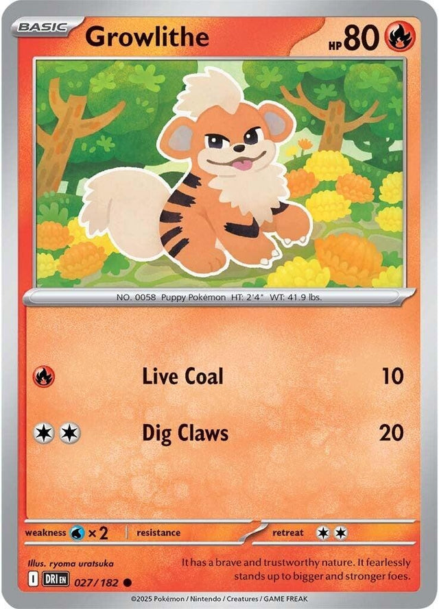 Image for Growlithe (027/182) (DRI) - Pokemon