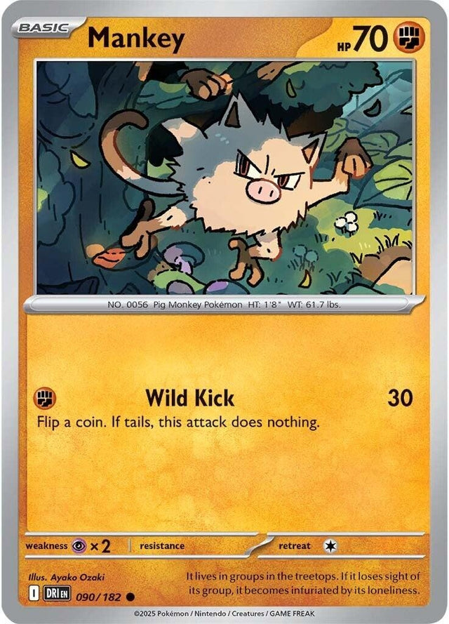 Image for Mankey (090/182) (DRI) - Pokemon