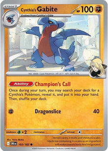 Image for Cynthia's Gabite (103/182) (DRI) - Pokemon