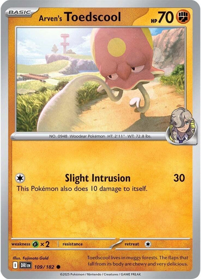 Image for Arven's Toedscool (109/182) (DRI) - Pokemon