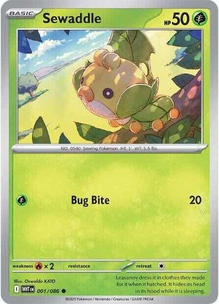 Image for Sewaddle (001/086) (WHT) - Pokemon