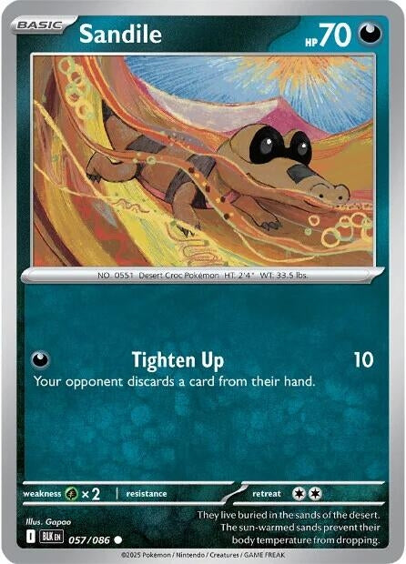 Image for Sandile (057/086) (BLK) - Pokemon