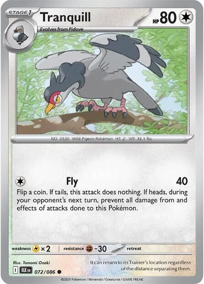 Image for Tranquill (072/086) (BLK) - Pokemon