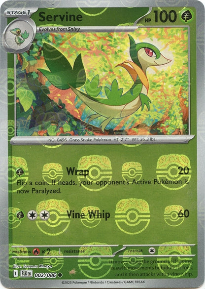 Image for Servine (Master Ball Pattern) (002/086) (BLK) - Pokemon