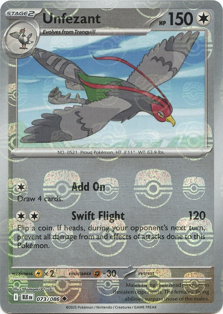 Image for Unfezant (Master Ball Pattern) (073/086) (BLK) - Pokemon