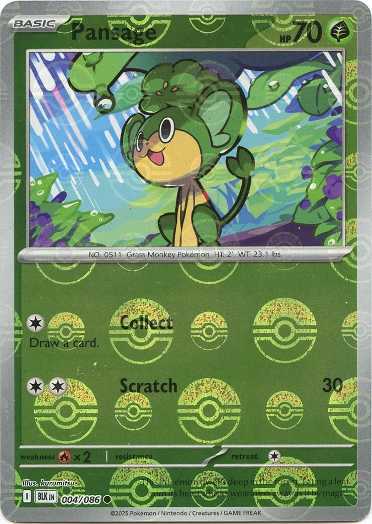 Image for Pansage (Poke Ball Pattern) (004/086) (BLK) - Pokemon