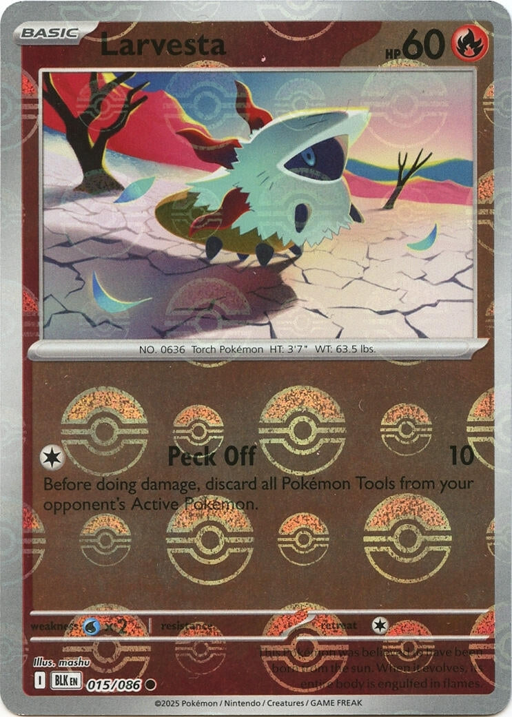 Image for Larvesta (Poke Ball Pattern) (015/086) (BLK) - Pokemon