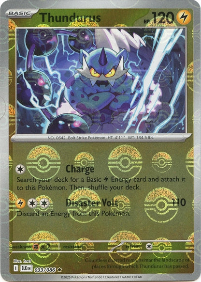Image for Thundurus (Poke Ball Pattern) (033/086) (BLK) - Pokemon