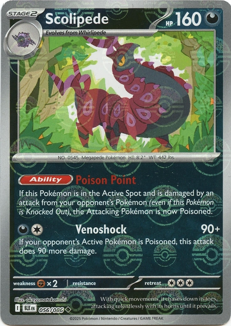 Image for Scolipede (Poke Ball Pattern) (056/086) (BLK) - Pokemon