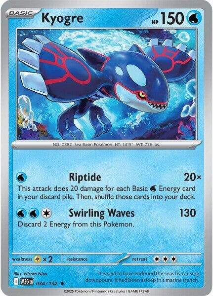 Image for Kyogre (034/132) (MEG) - Pokemon