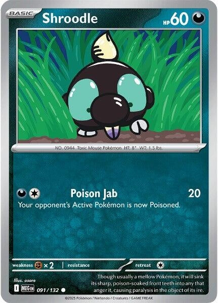 Image for Shroodle (091/132) (MEG) - Pokemon