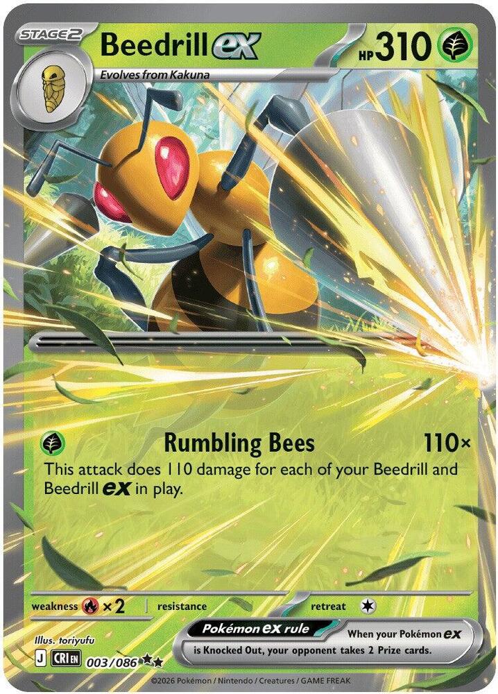 003/086 Beedrill ex ME04: Chaos Rising (CRI) NM
