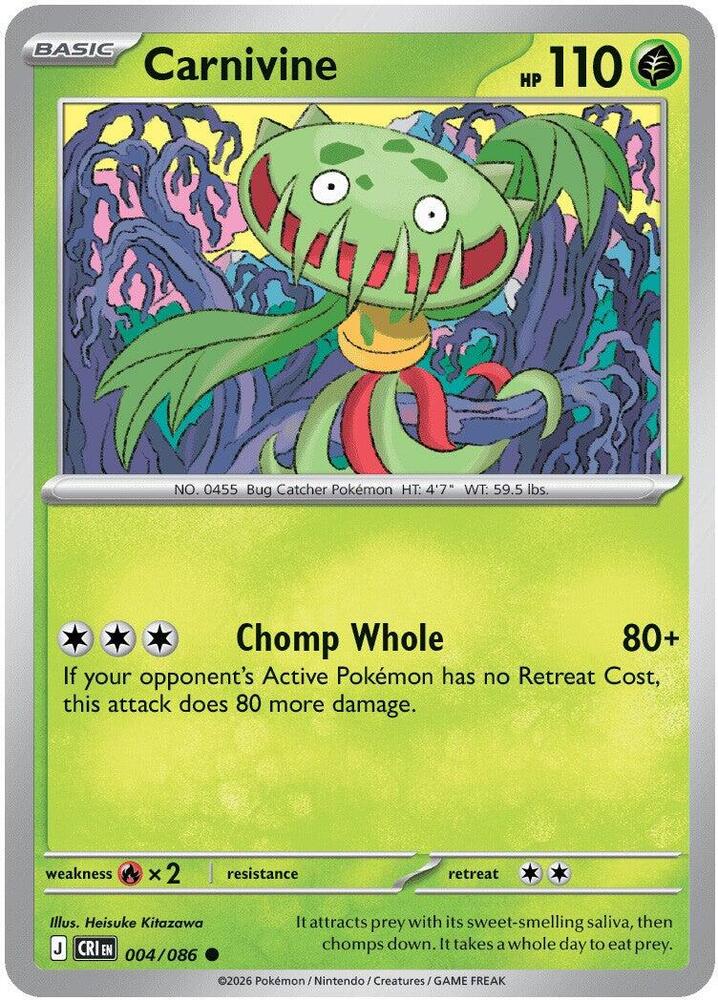 004/086 Carnivine ME04: Chaos Rising (CRI) NM