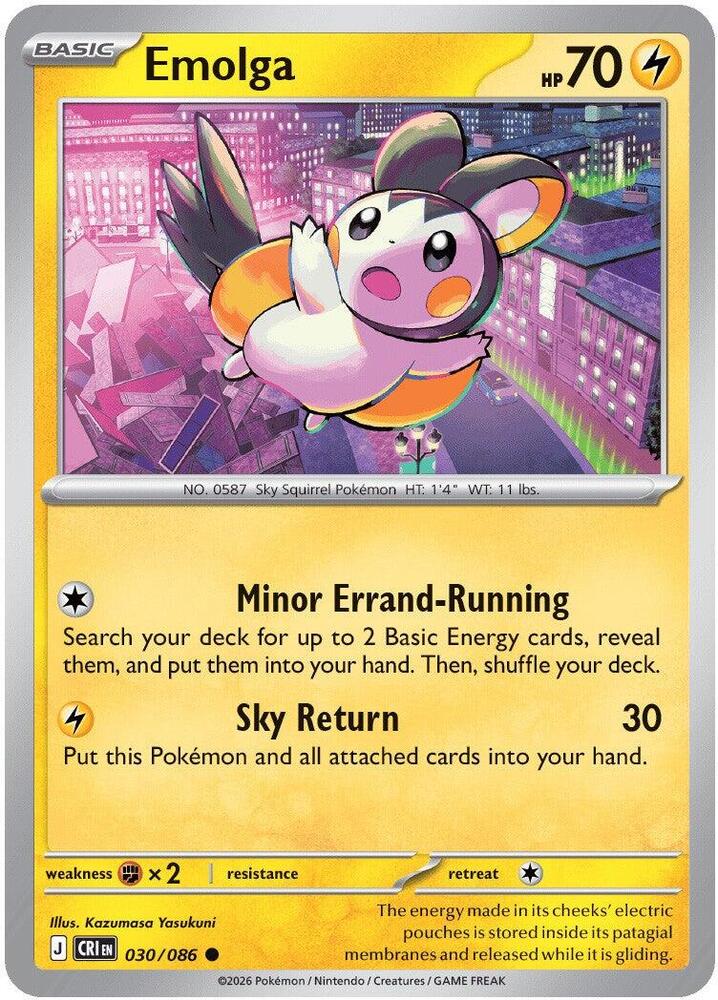 030/086 Emolga ME04: Chaos Rising (CRI) NM