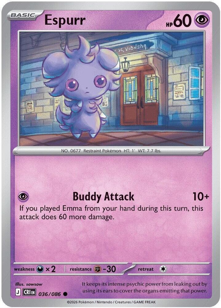 036/086 Espurr ME04: Chaos Rising (CRI) NM