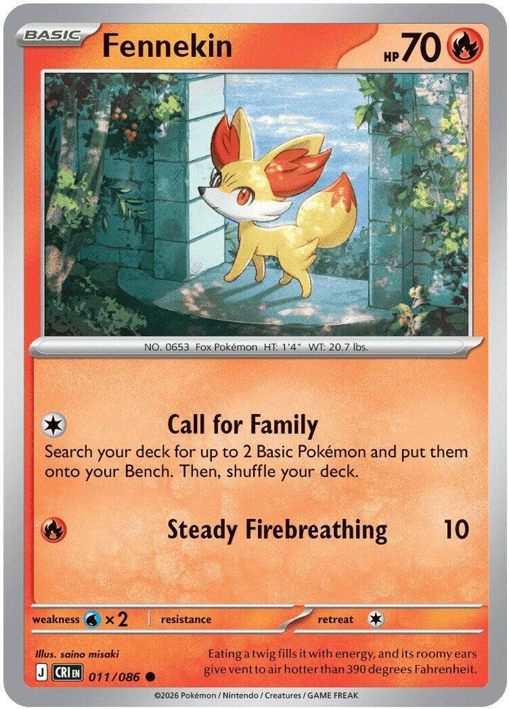 011/086 Fennekin ME04: Chaos Rising (CRI) NM