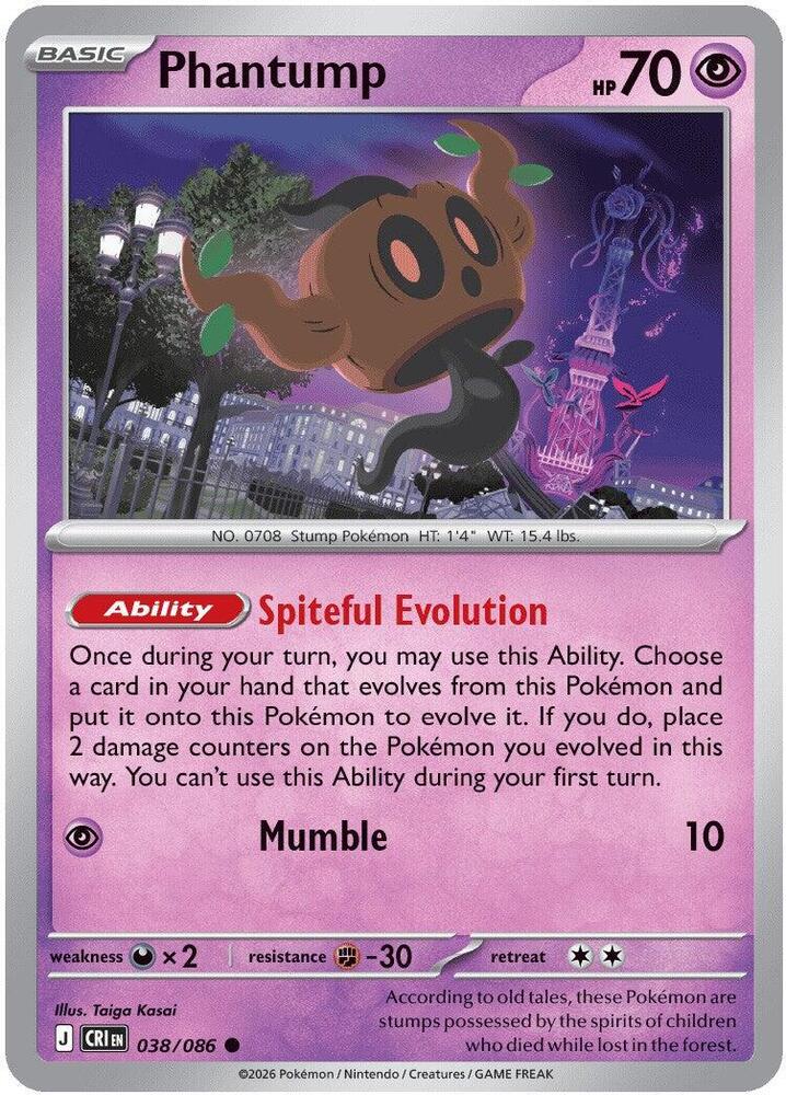038/086 Phantump ME04: Chaos Rising (CRI) NM