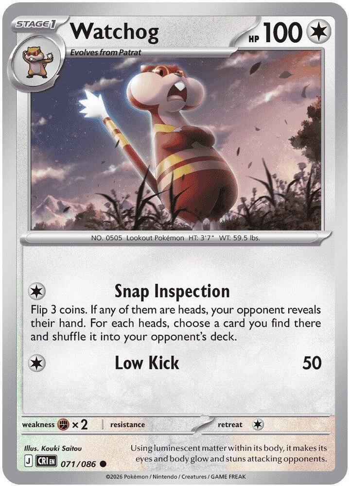 071/086 Watchog ME04: Chaos Rising (CRI) NM