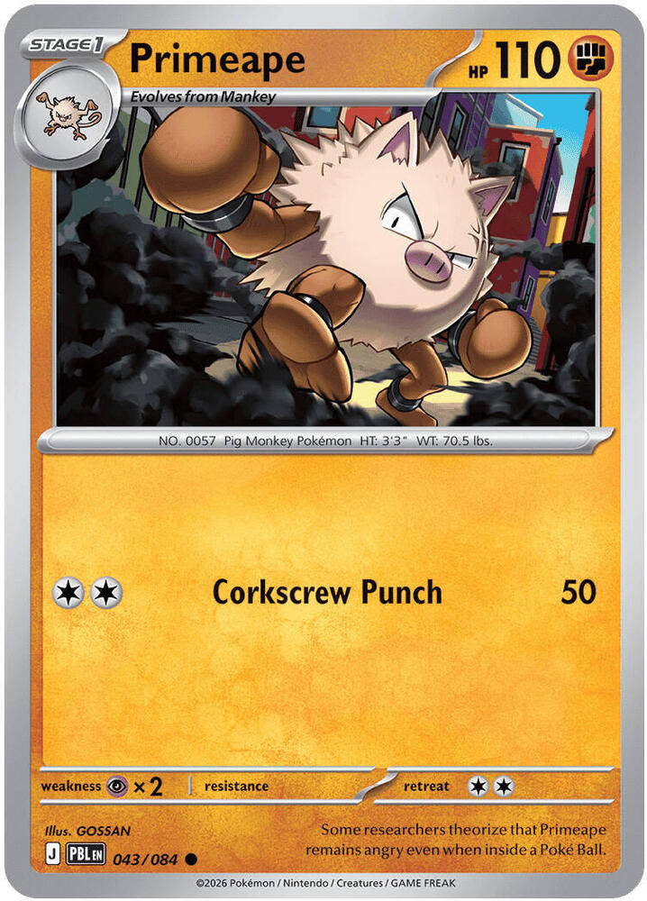 043/084 Primeape ME05: Pitch Black (PBL) NM