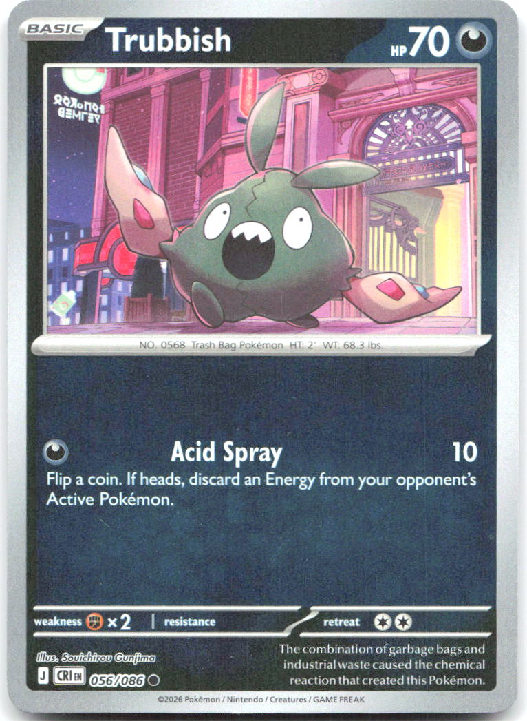 056/086 Trubbish Reverse Holo ME04: Chaos Rising (CRI) NM