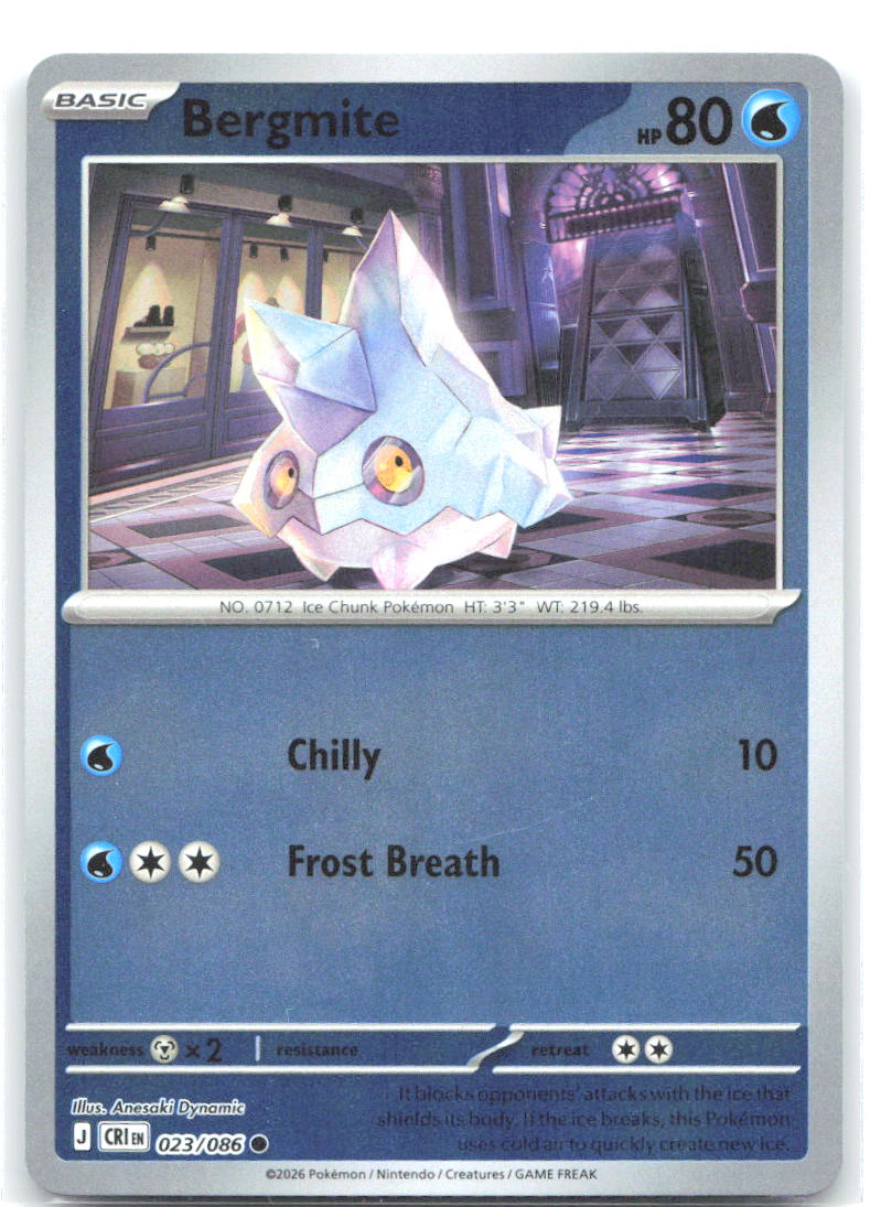 023/086 Bergmite Reverse Holo ME04: Chaos Rising (CRI) NM