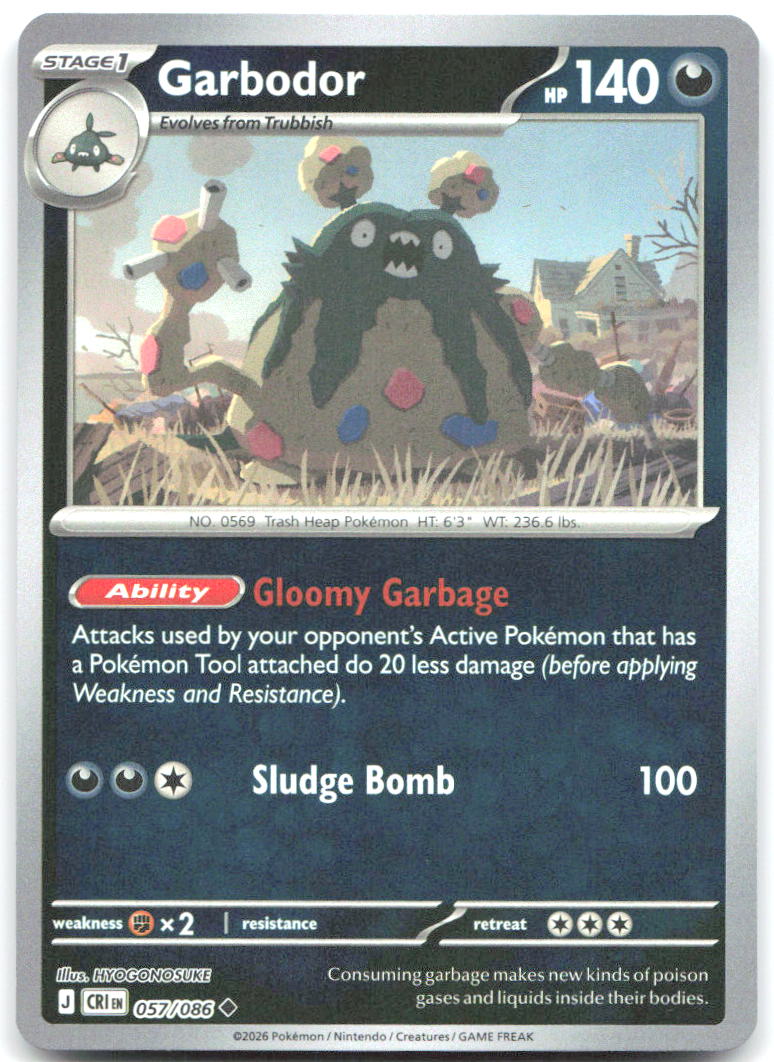 057/086 Garbodor Reverse Holo ME04: Chaos Rising (CRI) NM