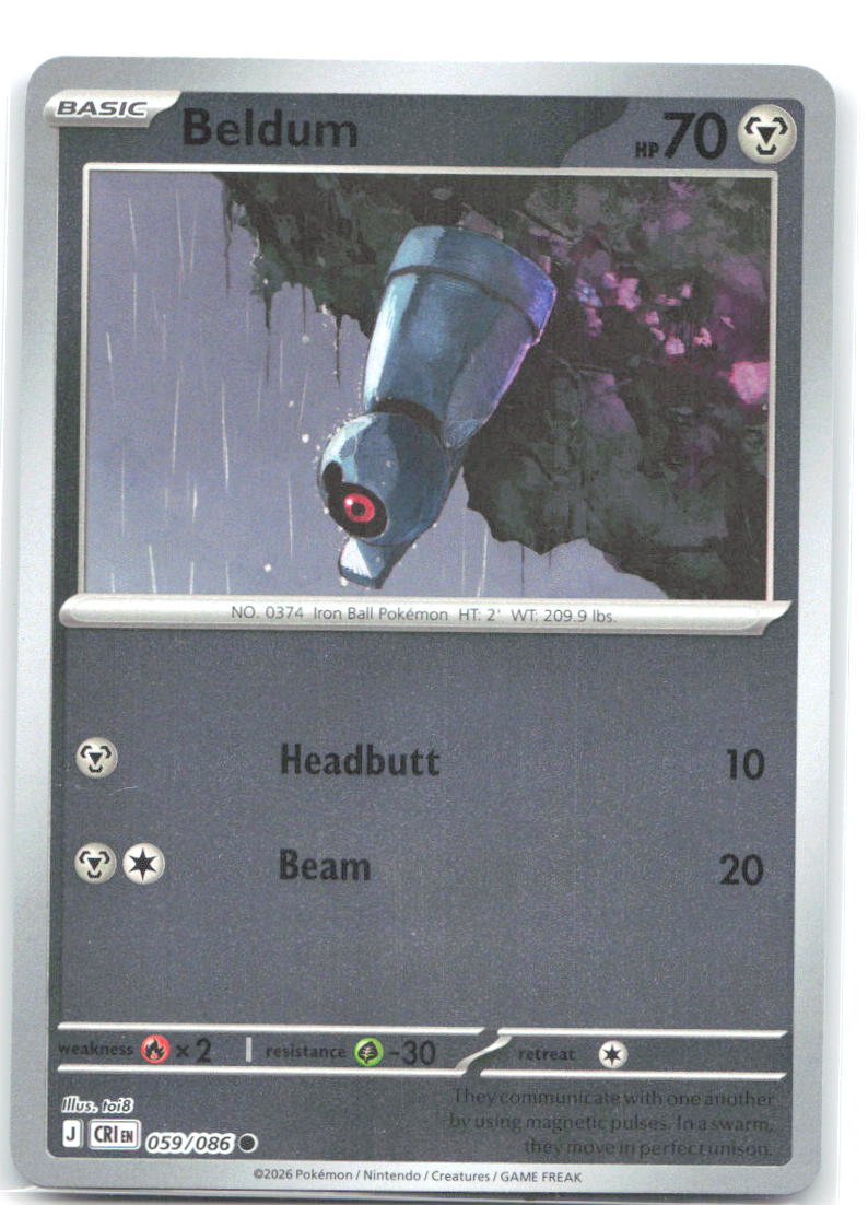 059/086 Beldum Reverse Holo ME04: Chaos Rising (CRI) NM